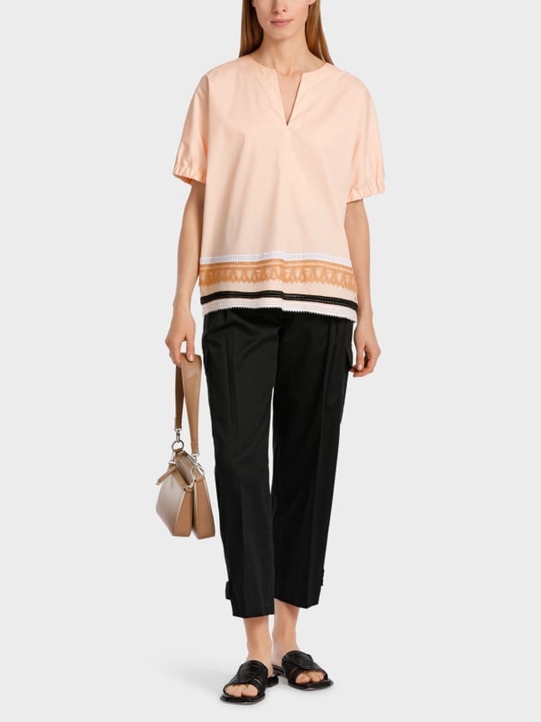 Marc Cain Weite Bluse mit Spitzendetails