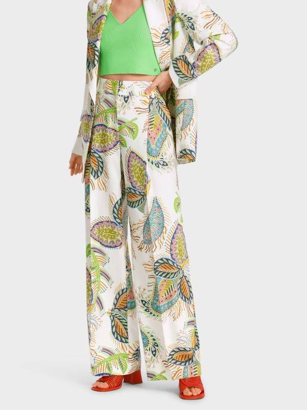 Marc Cain Modell WICHITA – Bundfaltenhose bedruckt Auslauf
