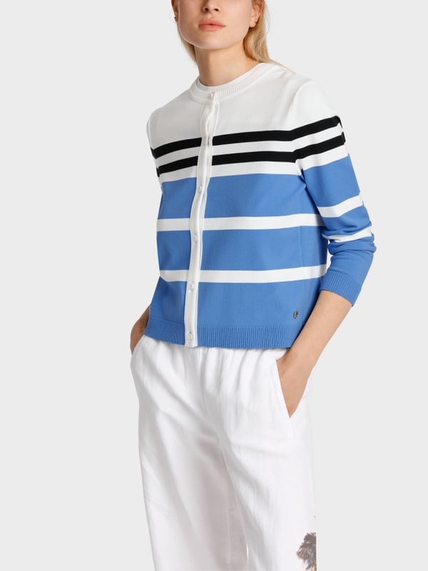 Marc Cain Gestreifter "Rethink Together" Cardigan Blitzverkäufe