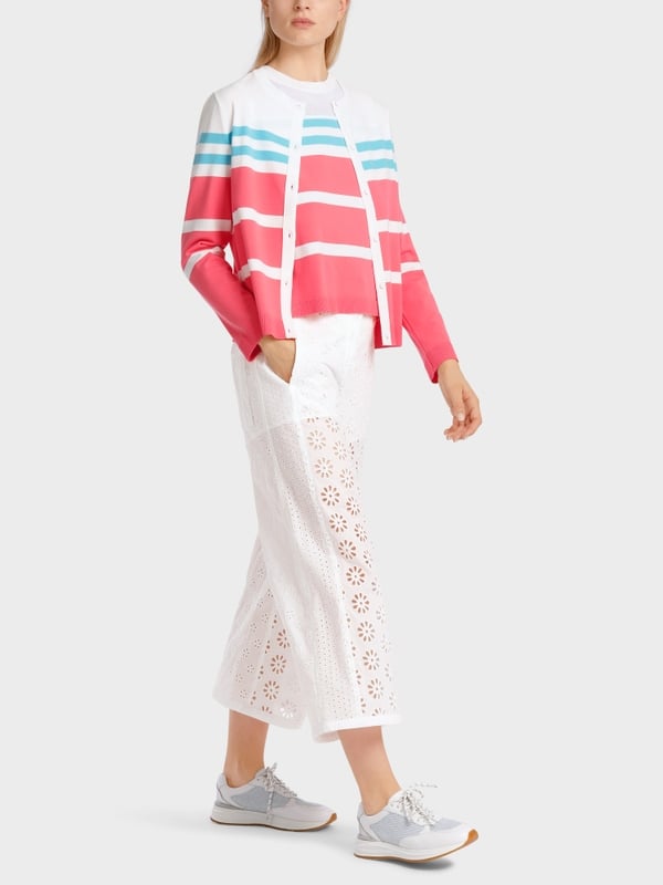 Marc Cain Gestreifter "Rethink Together" Cardigan Großer Ausverkauf