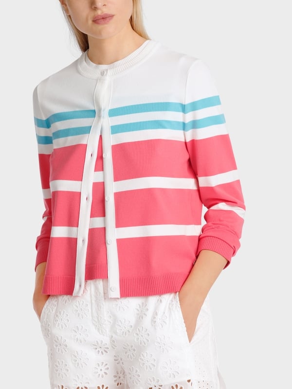 Marc Cain Gestreifter "Rethink Together" Cardigan Großer Ausverkauf