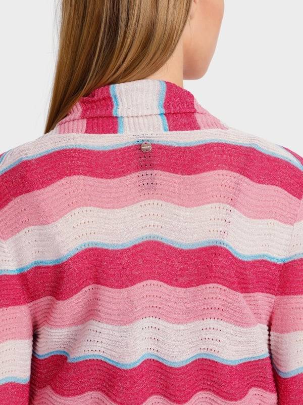 Marc Cain Gestreifter Cardigan im Wellenmuster Preisnachlass