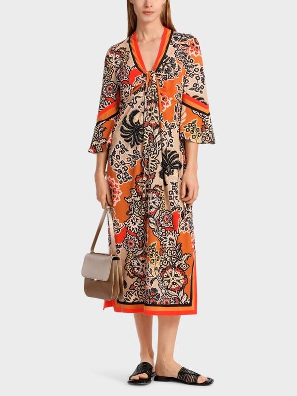 Marc Cain Midilanges Kleid im Seventies Style Bis zu 50% Rabatt