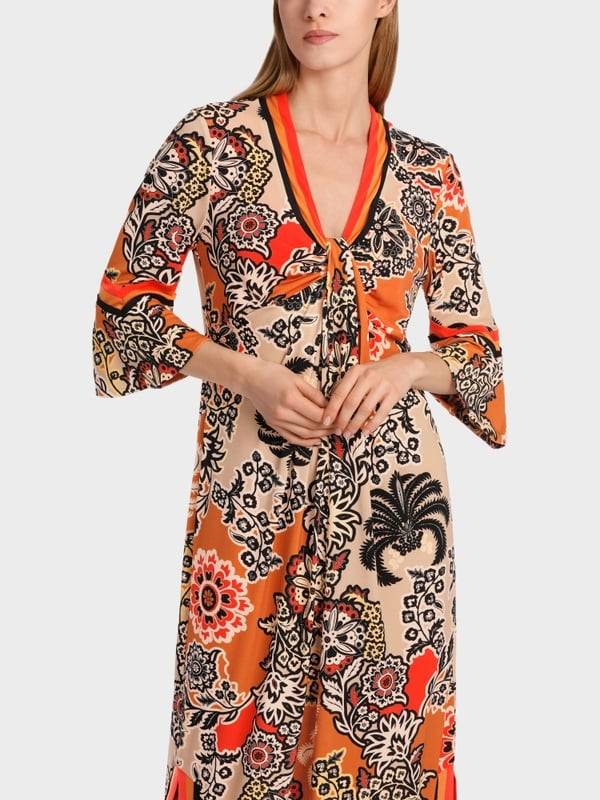 Marc Cain Midilanges Kleid im Seventies Style Bis zu 50% Rabatt