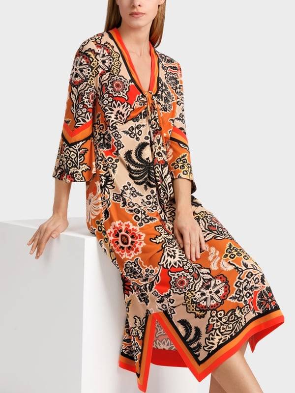 Marc Cain Midilanges Kleid im Seventies Style Bis zu 50% Rabatt