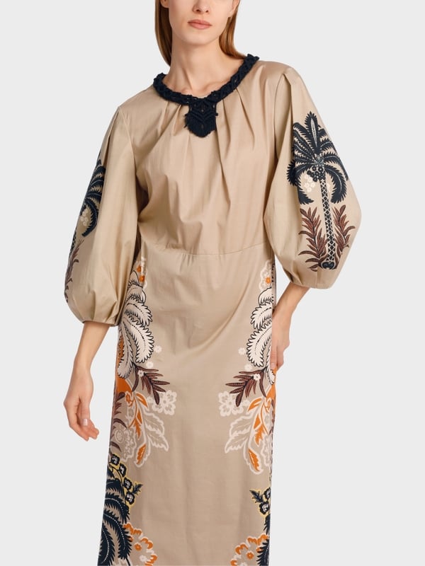 Marc Cain Midilanges, tailliertes Kleid Sonderangebot der Fabrik