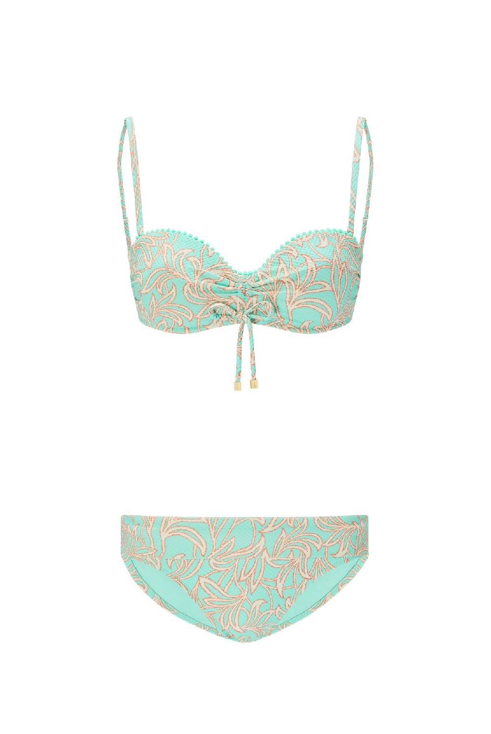 BIKINIS Pompom Padded Bandeau Bikini Nur noch ein Tag übrig