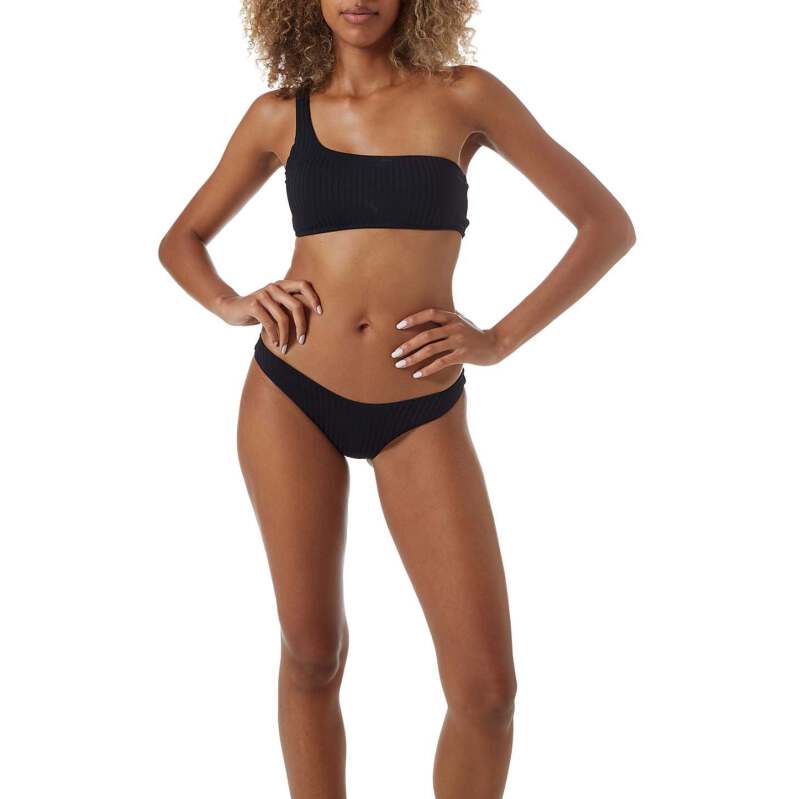 BIKINIS Toulouse Padded Bikini Black Ribbed Outlet