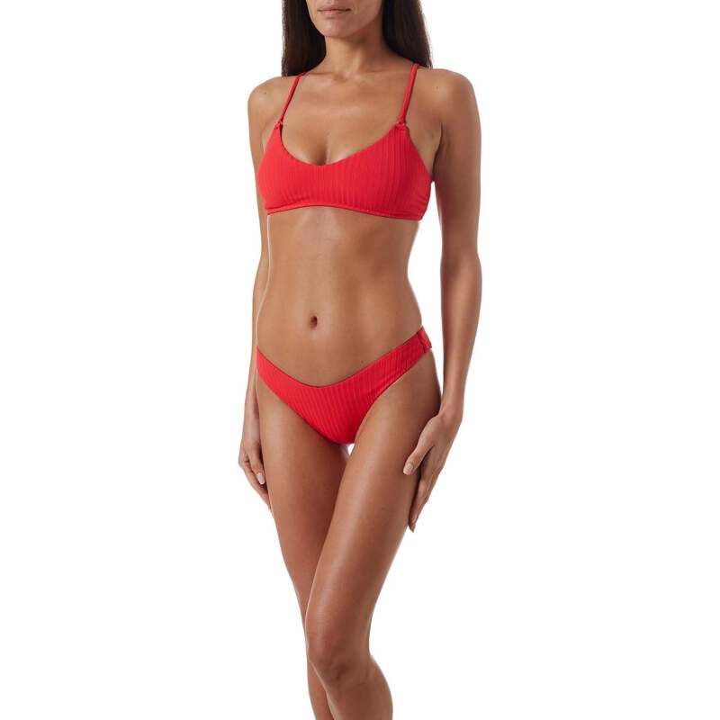 BIKINIS Vienna Padded Bikini Red Ribbed Schlussverkauf