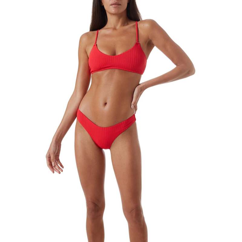 BIKINIS Vienna Padded Bikini Red Ribbed Schlussverkauf