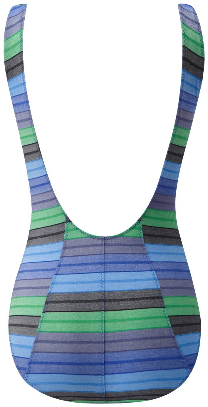 SALE Jasmine Streifen Badeanzug Navy Green Fabrikpreis