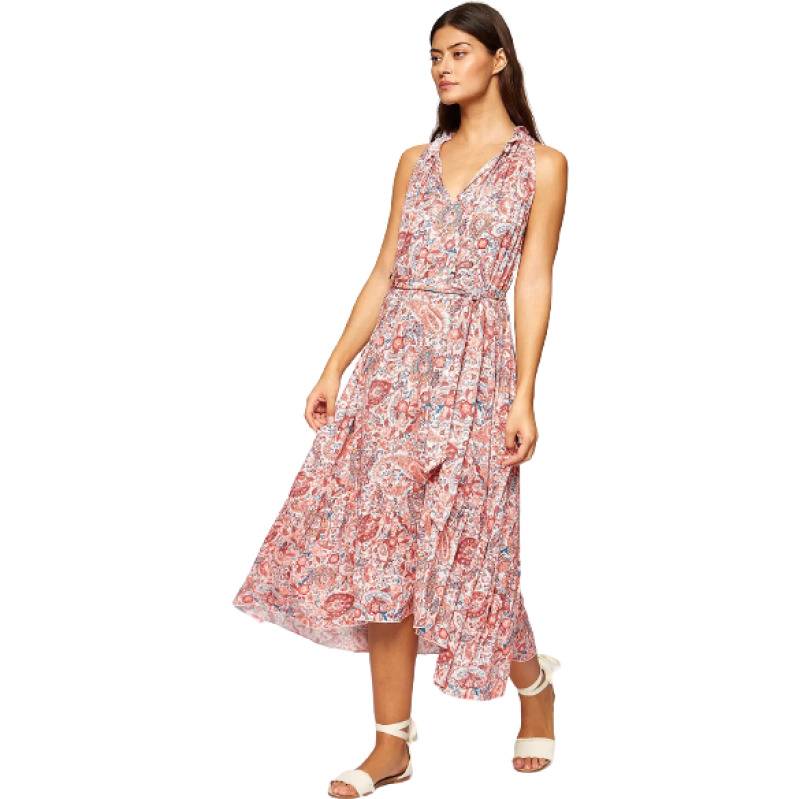 NEUHEITEN Coral Paisley Midikleid Rabatte dieses Monats