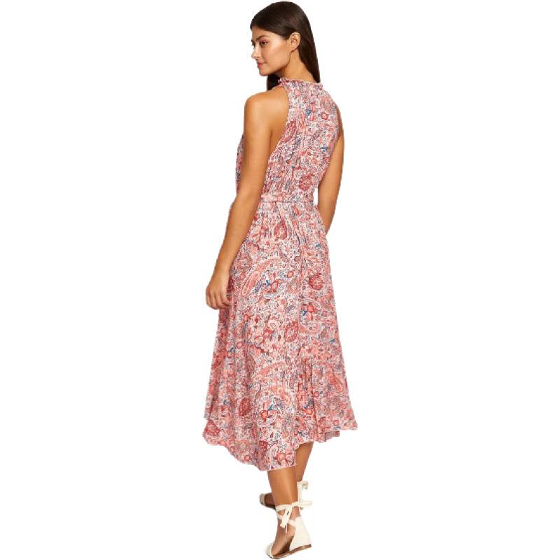 NEUHEITEN Coral Paisley Midikleid Rabatte dieses Monats
