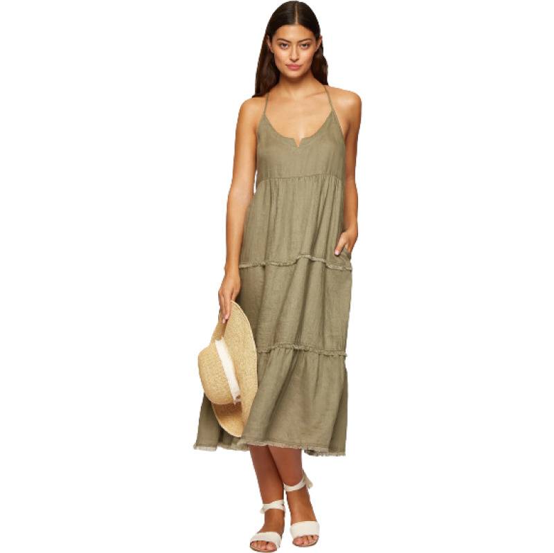 NEUHEITEN Gestuftes Kleid Olive Black Friday