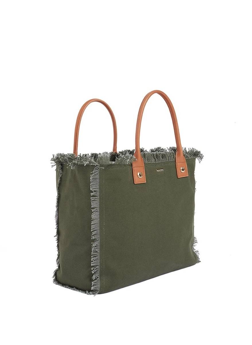 ACCESSOIRES Cap Ferrat Tote Olive Sonderangebot der Fabrik