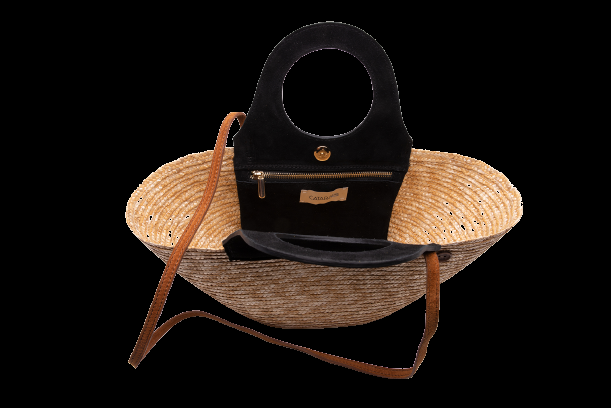ACCESSOIRES Mini Tote Natur/Schwarz Heißer Verkauf