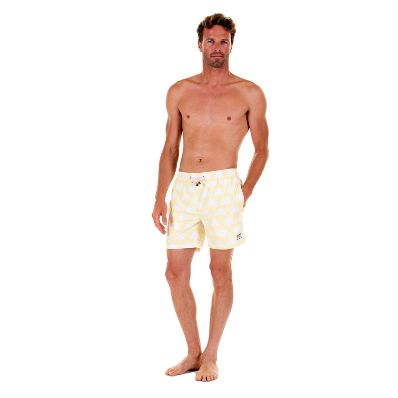 HERREN Badehose Palme in gelb Im Verkauf