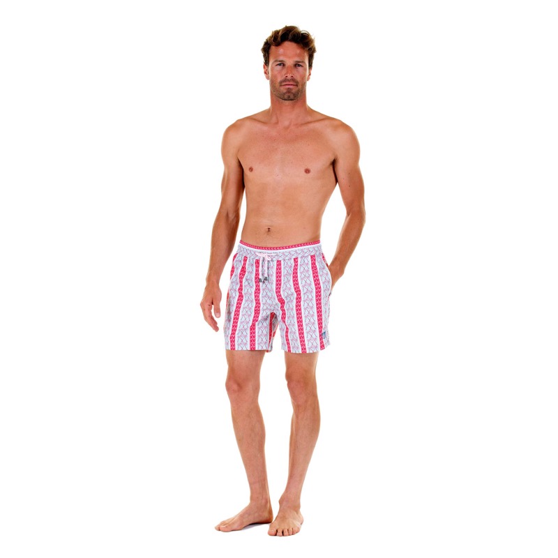 HERREN Badehose mit Streifen in rot Rabatte dieses Monats