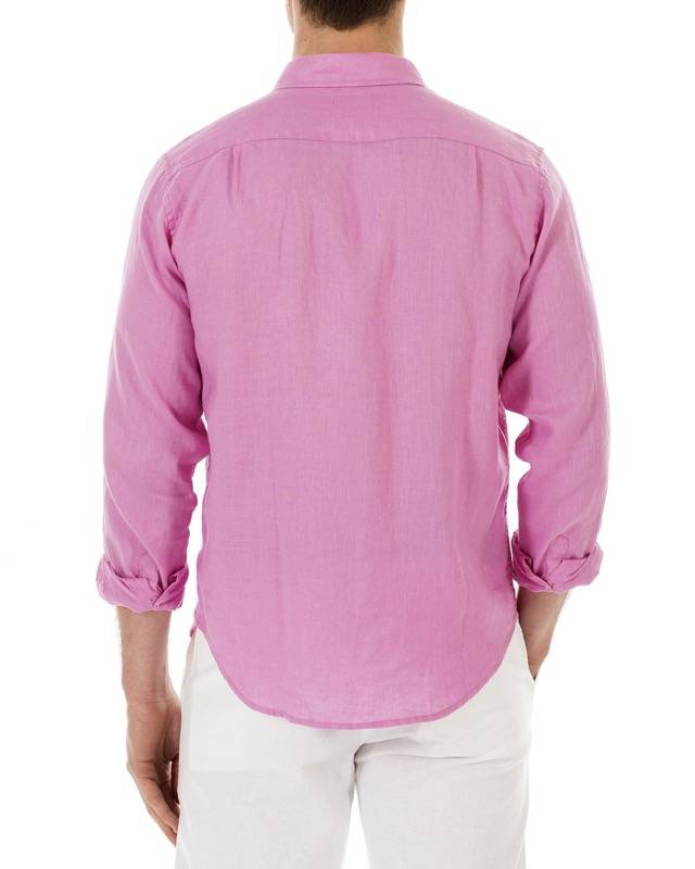 HERREN Leinenhemd in rosa Auslauf