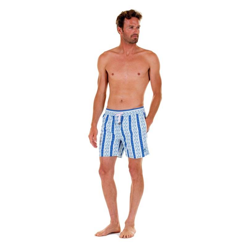 HERREN Badehose mit Streifen in blau Angebote