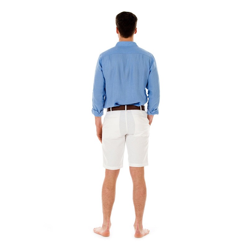 HERREN Leinen Short weiß Kostenloser Versand