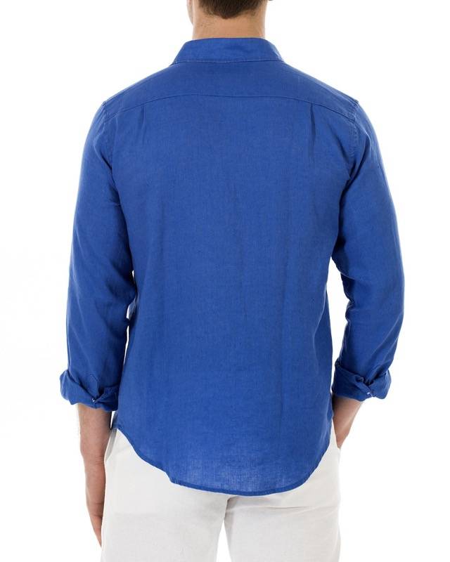 HERREN Leinenhemd in blau Limitierter Zeitrabatt