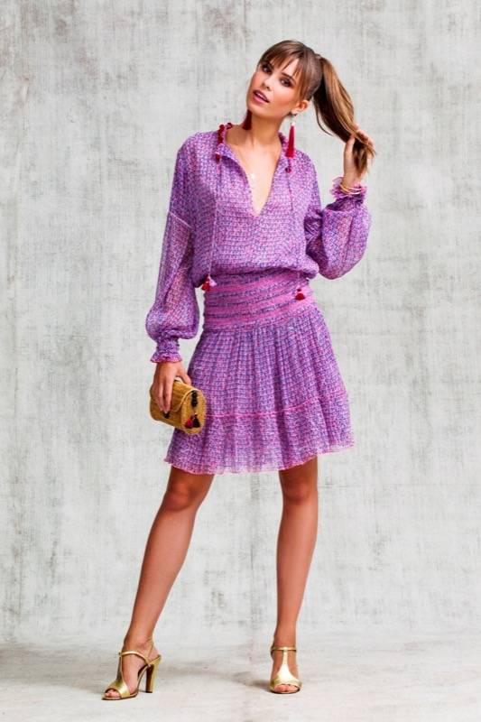 SALE Clara Minikleid in Pink Geo Flower Black Friday