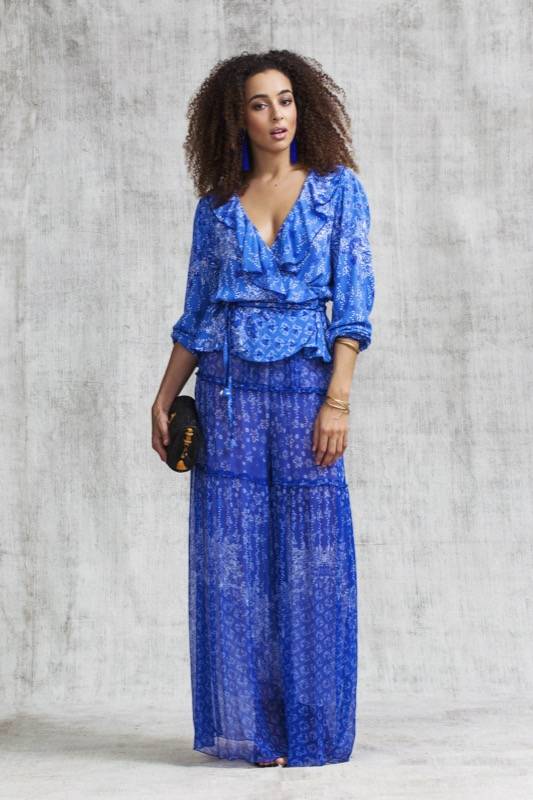 SALE Elise Wickel-Bluse in Blue Butterfly Valentinstagsangebot