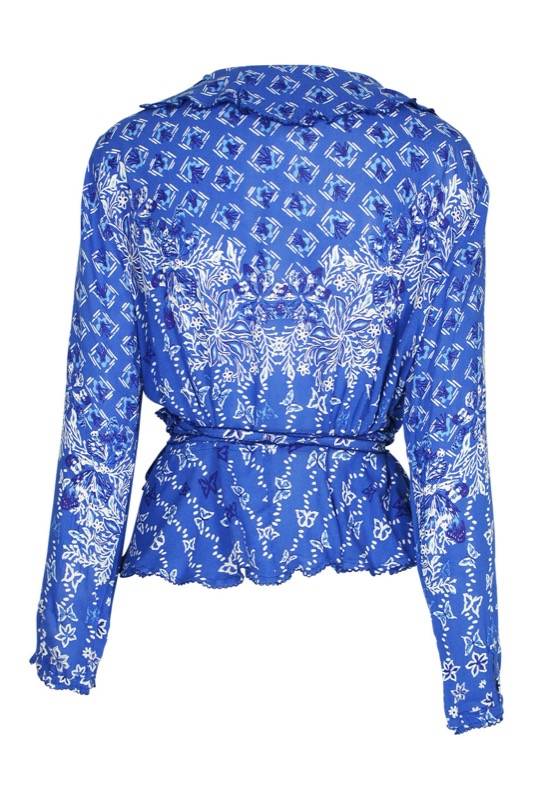 SALE Elise Wickel-Bluse in Blue Butterfly Valentinstagsangebot