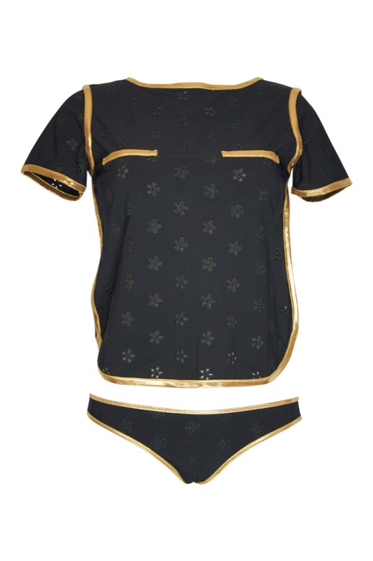 SALE Surfrider Beach Top mit Bikini Slip Black Zeitlich begrenztes Angebot