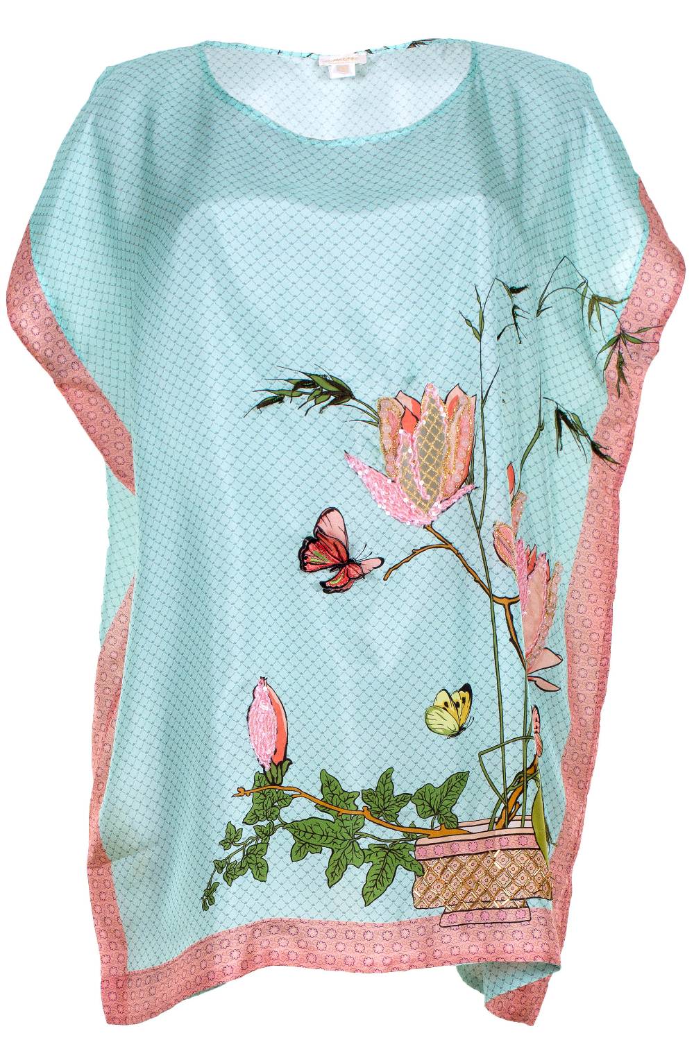 RESORTWEAR Bestickter Poncho aus Seide Tägliche Deals