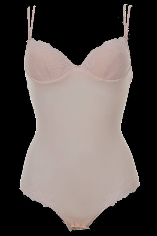 LINGERIE Brunico gefütterter String Body in Puder aus Spitze 2025