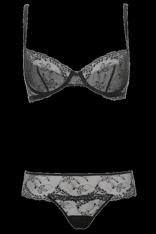 LINGERIE Ungefütterte Bügel BH aus Spitze in Schwarz im Angebot