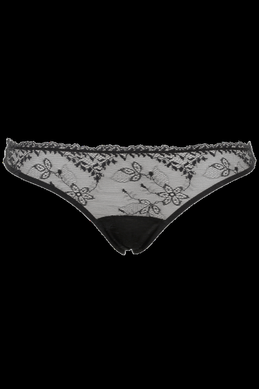 LINGERIE Acapulco String aus Spitze in Schwarz Fabrikverkauf