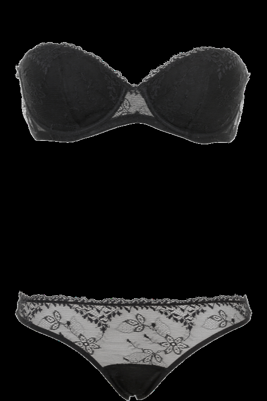 LINGERIE Ankara gefütterter Bandeau BH aus Spitze in Schwarz Kostenloser Versand