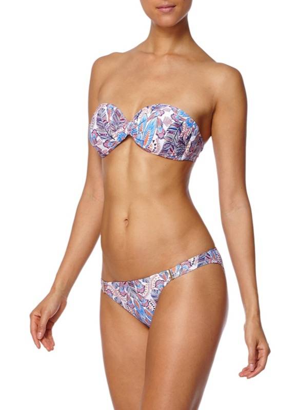 SALE Martinique Padded Bandeau Bikini mit Feder-Print Exklusive Angebote