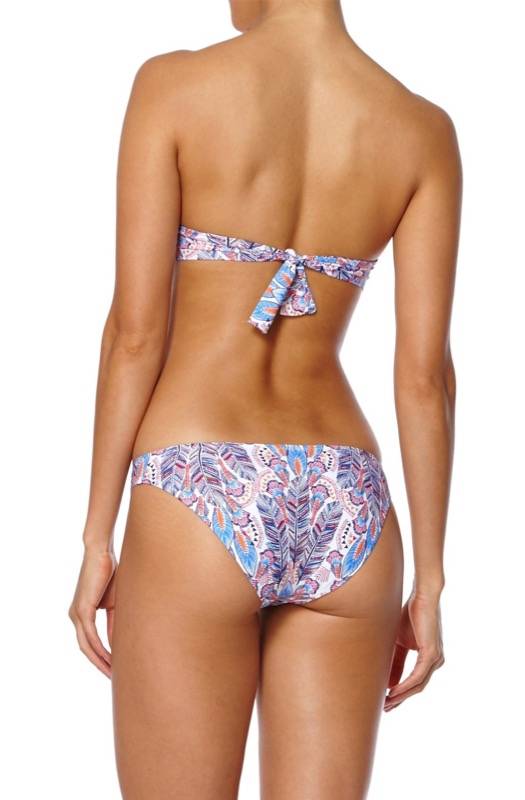 SALE Martinique Padded Bandeau Bikini mit Feder-Print Exklusive Angebote