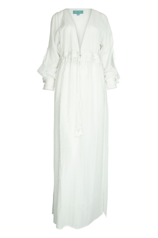 SALE Santorini Maxikleid in weiss Günstiger Verkauf