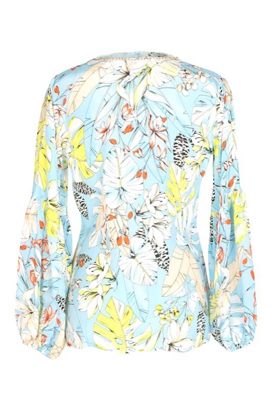 SALE Florale Bluse hellblau Limitierter Zeitrabatt