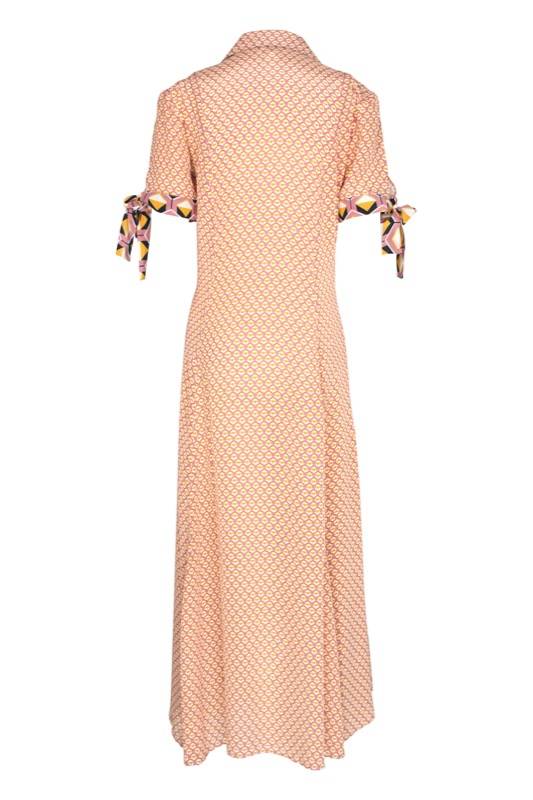 SALE Maxikleid im Geometrischen Print Rosa Sonderangebot