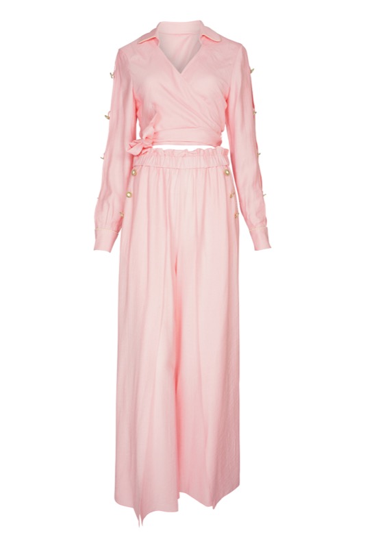 SALE Piped Luxe Hose Rosa Preisnachlass