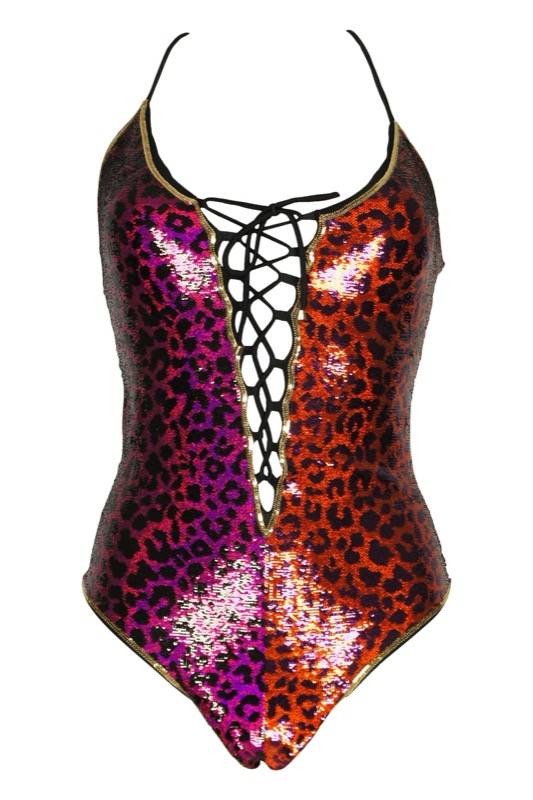 SALE Padded Badeanzug mit Pailletten