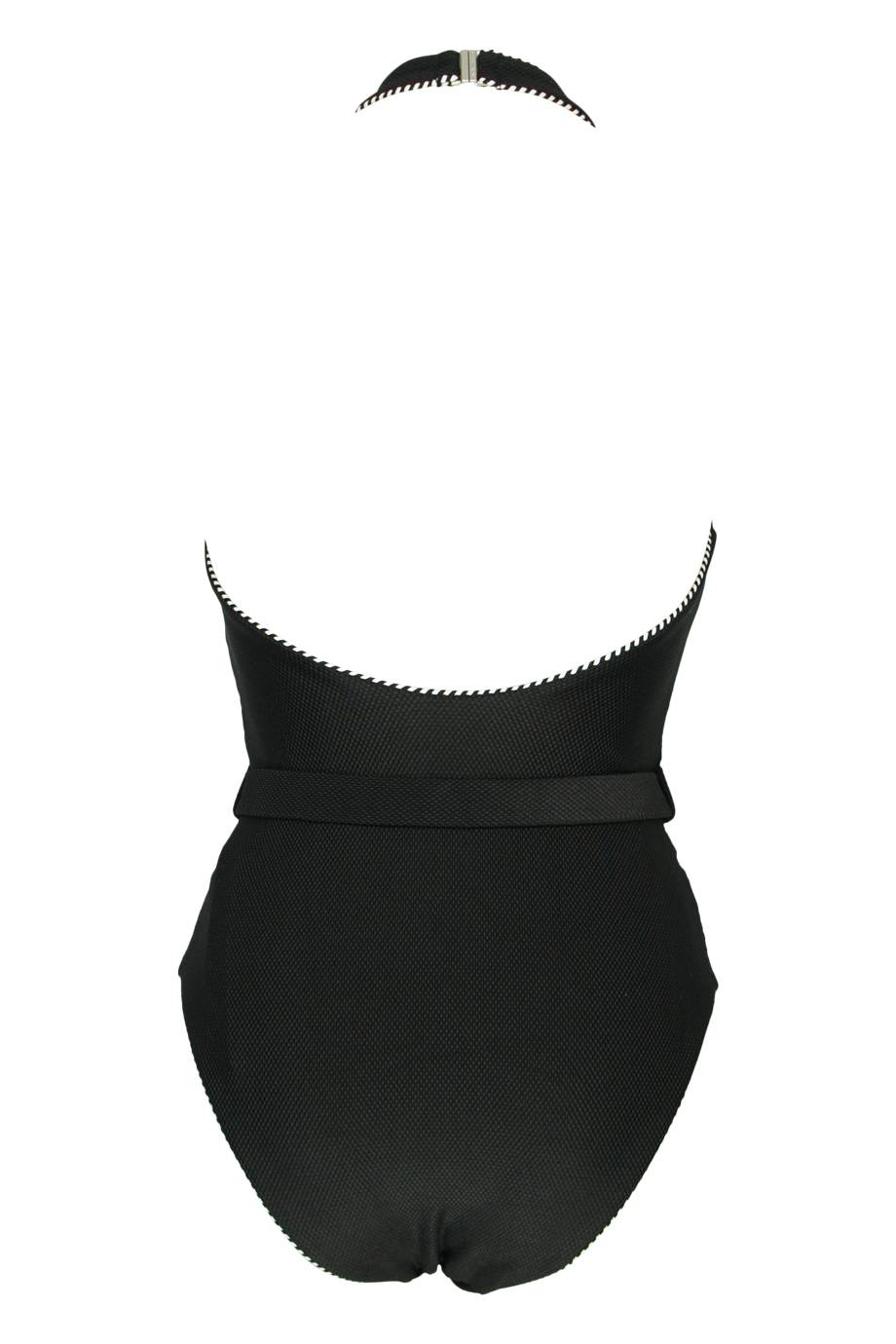 SALE Piped Luxe Badeanzug mit Gürtel schwarz Kauf eins, bekomm eins gratis