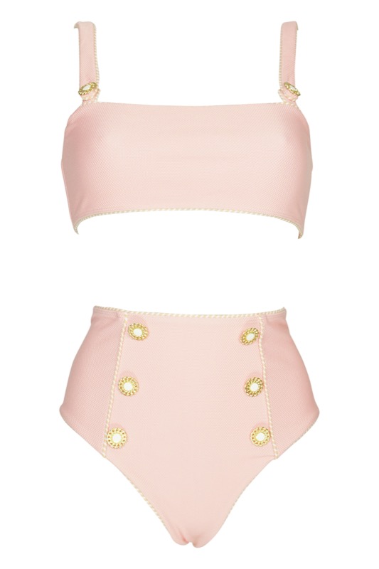 SALE Piped Luxe Strap Bikini Rosa Sonderangebote