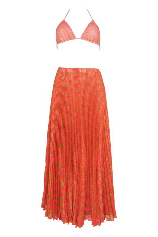 SALE Plissé Rock mit geometrichem Muster VIP-Rabatte
