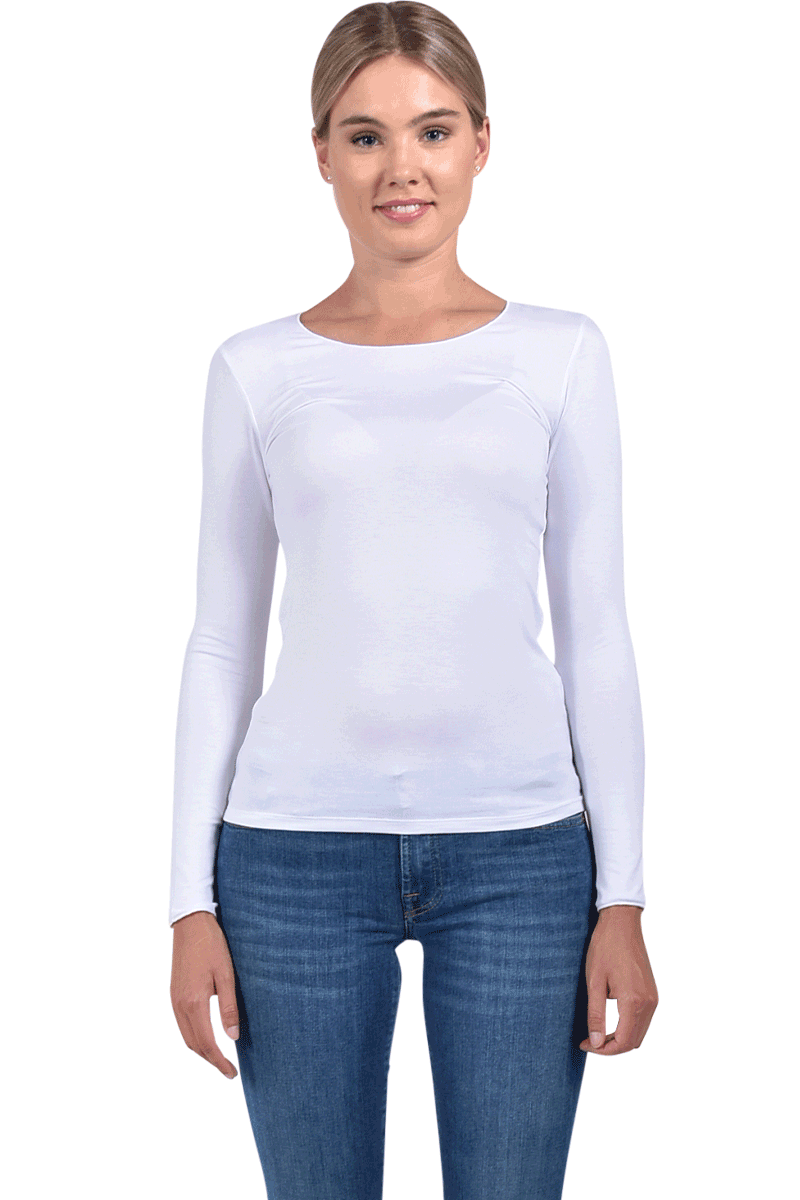 MAJESTIC Langarm-Rundhalsshirt aus Viskose von MAJESTIC Bis zu 50% Rabatt