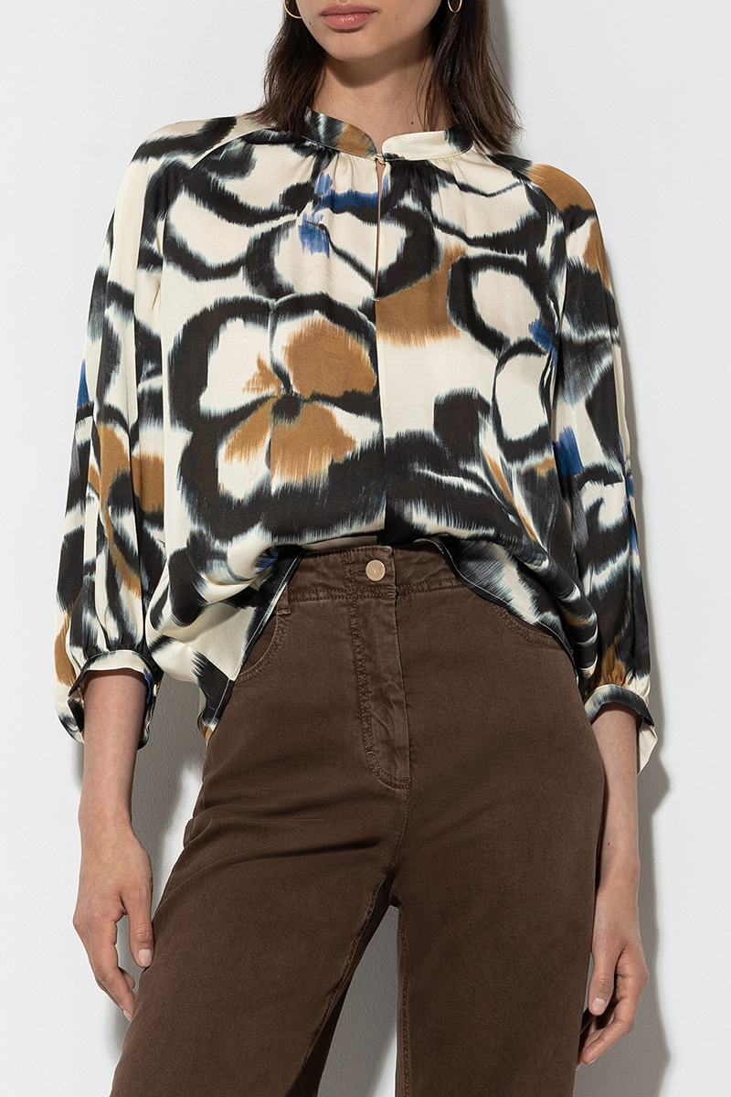 LUISA CERANO Satin-Bluse mit Flower-Print von LUISA CERANO Begrenzt auf 3 Tage