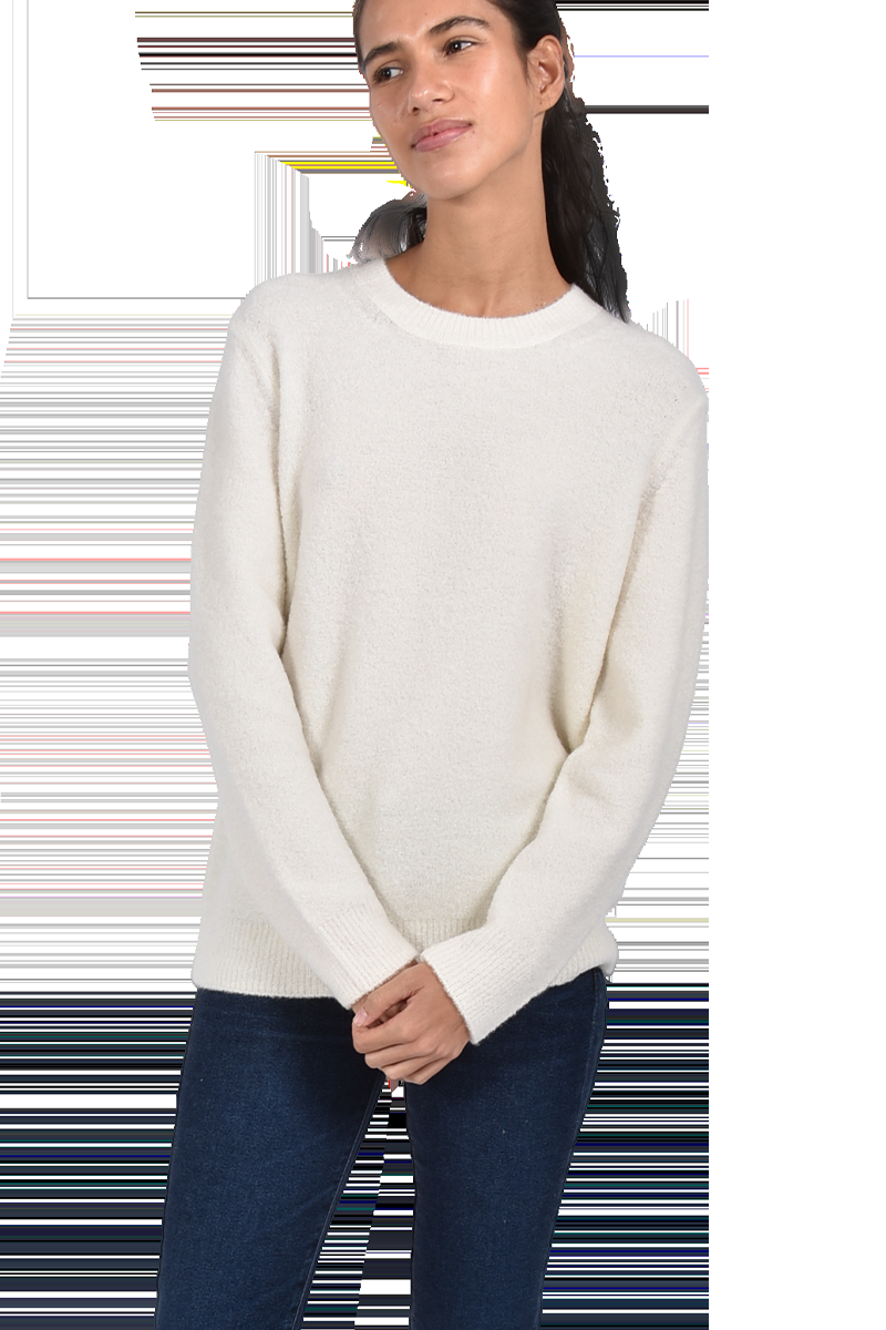 INSIEME Bouclé-Pullover mit Rundhalsausschnitt von INSIEME Vatertagsangebot