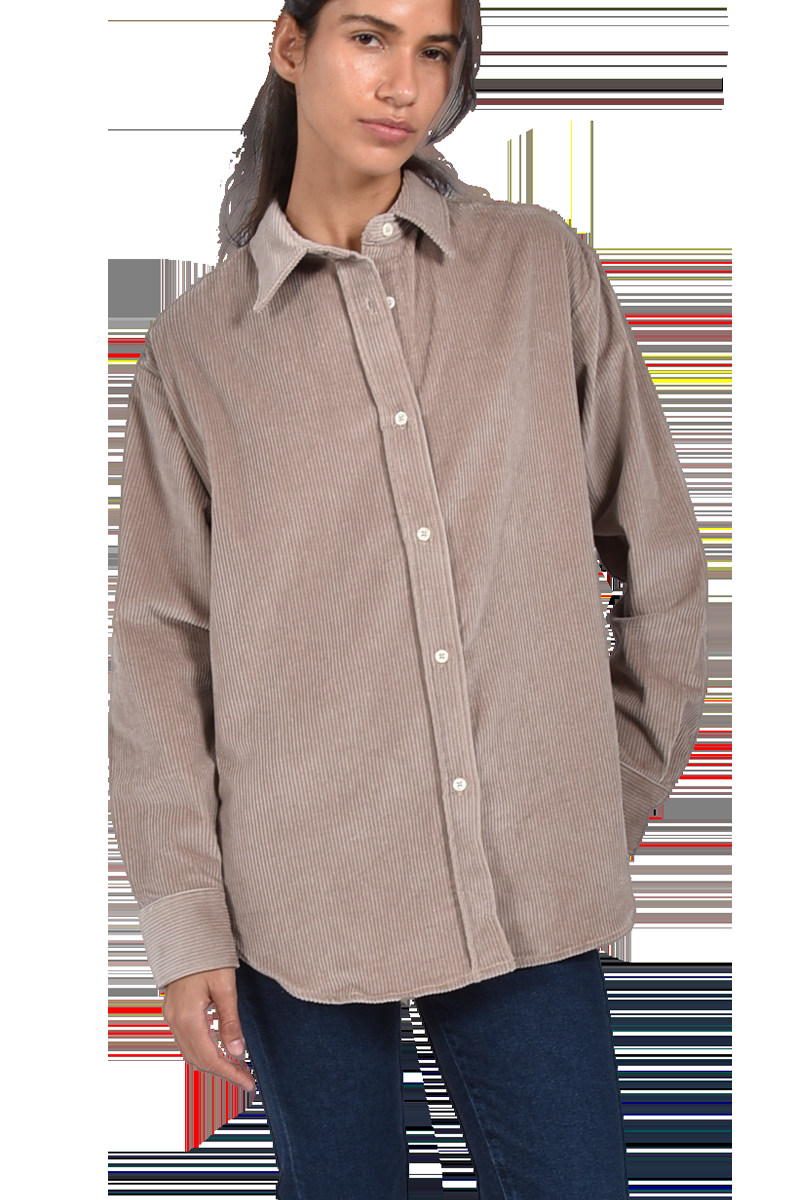STEEN Oversized Cordhemd mit abgerundetem Saum Letzter Tag