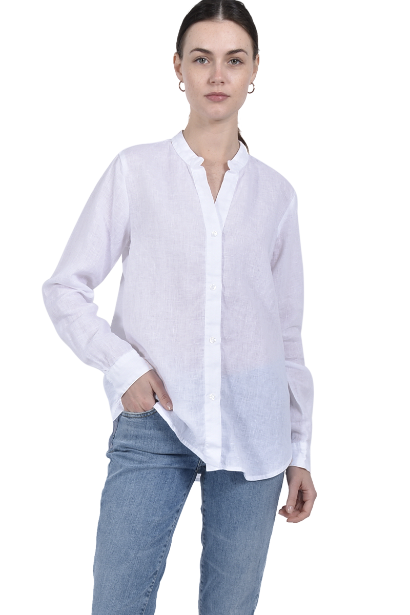 INSIEME Oversized Leinenhemd mit Stehkragen von INSIEME Begrenztes Angebot